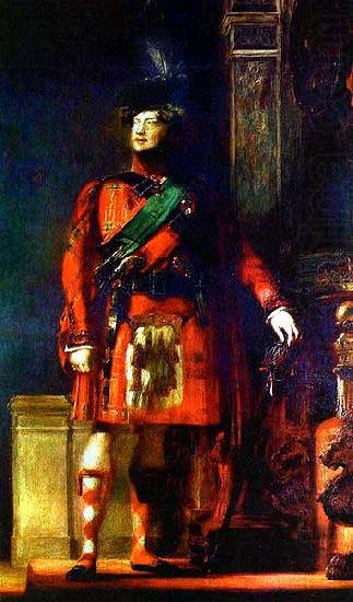 Sir David Wilkie flattering portrait of the kilted King George IV for the Visit of King George IV to Scotland, with lighting chosen to tone down the b, Sir David Wilkie